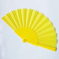Ventilador o Abanico Manual, en plastico + poliester algodon, de 23 x 3.5 cm