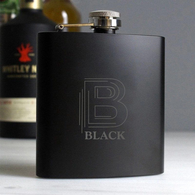Licorera Black, en acero inoxidable, 4 onzas, 9.4 x 7 x 2 cmts