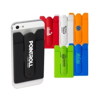 Bolsillo y Stand para Celular en Silicona, 85 x 57 x 4 mm, con adhesivo 3M