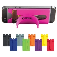 Bolsillo y Stand para Celular en Silicona, 85 x 57 x 4 mm, con adhesivo 3M