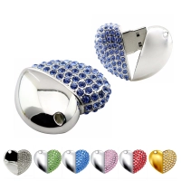 Memoria USB metalica en forma de Corazon con chispitas