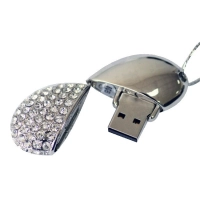 Memoria USB metalica en forma de Corazon con chispitas