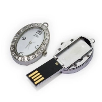Memoria USB Metalica con Reloj y chispitas