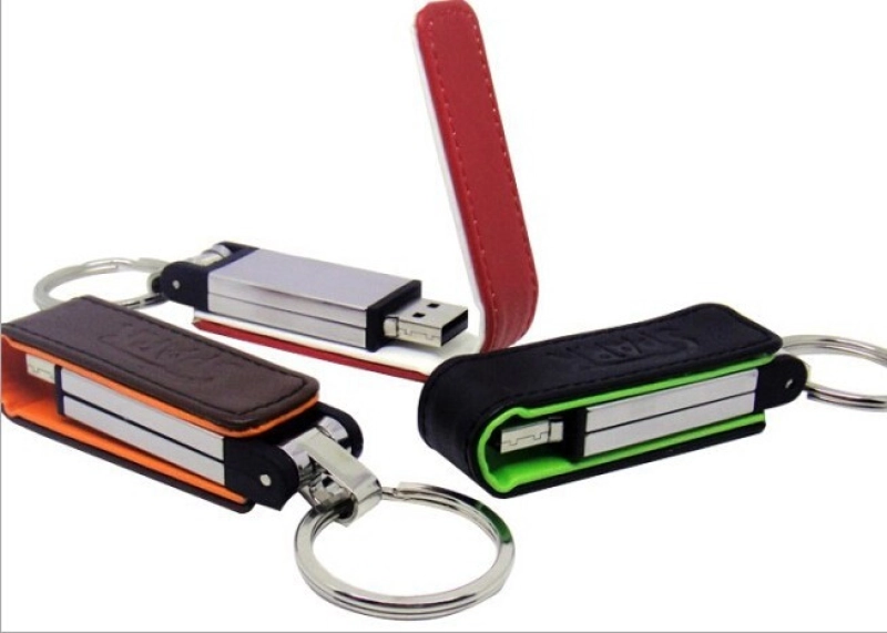 Memoria USB en Cuero y Metal