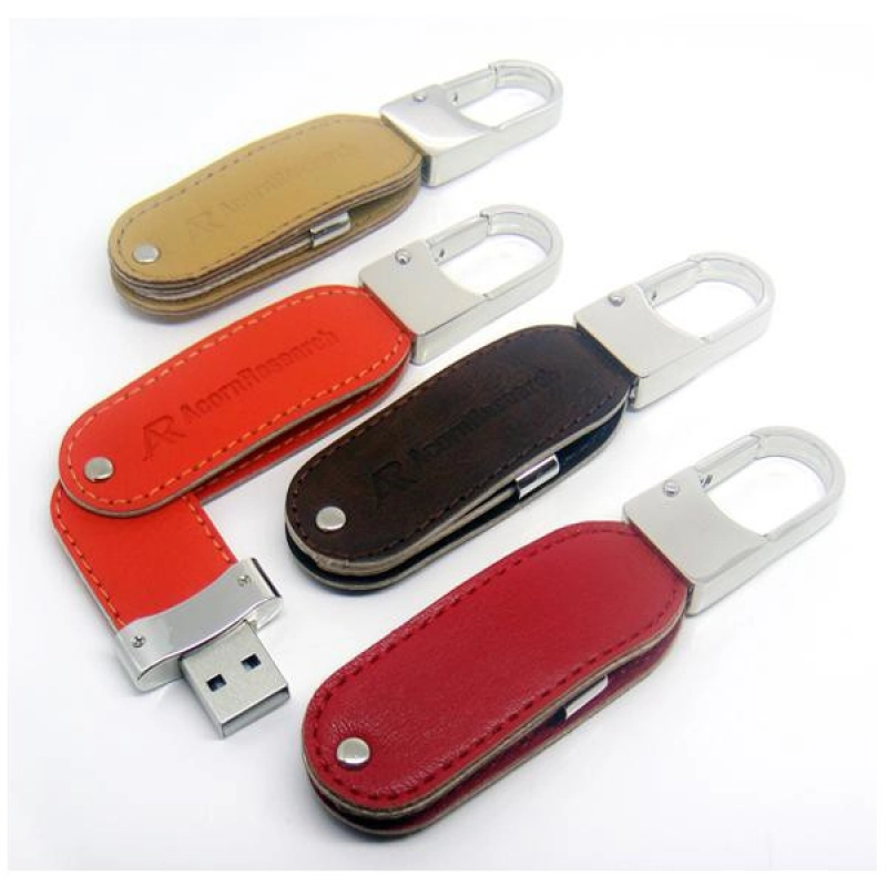 Memoria USB en Cuero y Metal