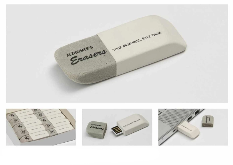 Memoria USB en PVC 2D diseño Borrador de Nata