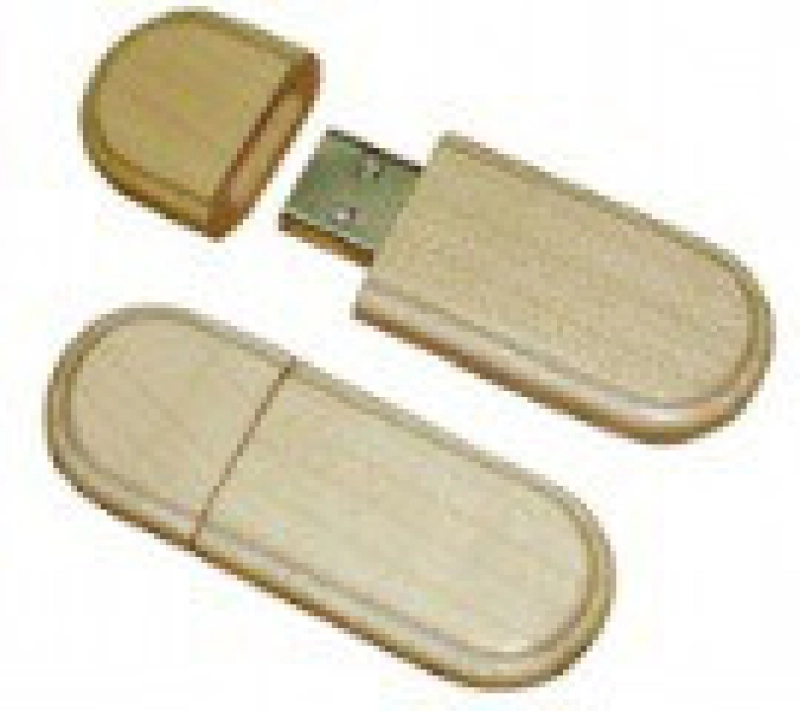 Memoria USB ovalada en madera